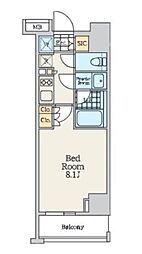 クレストコート中野富士見町 6階1Kの間取り