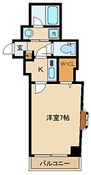 メゾンクラッソ 3階1Kの間取り