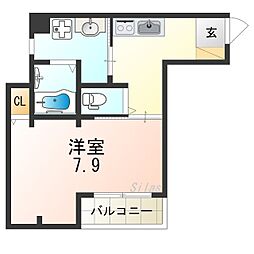 南海高野線 浅香山駅 徒歩9分の賃貸マンション 3階1Kの間取り