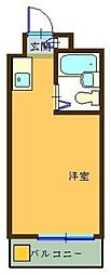 ヴィラサンミゲル ワンルームの間取図画像