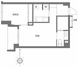 ベルジューレ高輪 1LDKの間取図画像