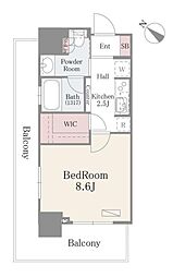 ルミレイス豊洲 12階1Kの間取り