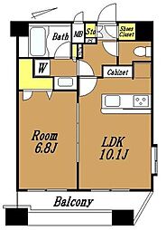 パレステュディオ市谷仲之町 1LDKの間取図画像