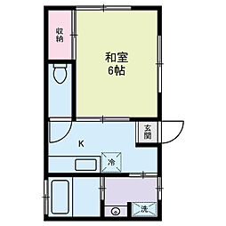 Kハイツ 1階1Kの間取り
