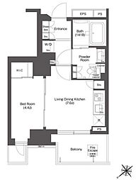 コンフォリア新中野 1DKの間取図画像
