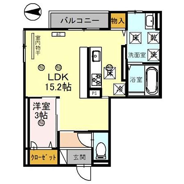 和歌山県和歌山市杉ノ馬場１丁目(賃貸アパート1LDK・1階・46.34㎡)の写真 その2