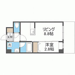 アルティザ平尾 1LDKの間取図画像