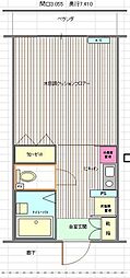 犬目学生マンション 1Kの間取図画像