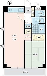 サンハイムタチバナＣ 3階1LDKの間取り