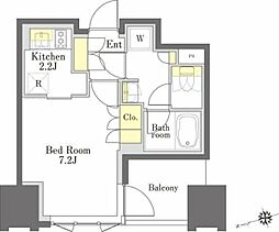 びゅうリエットグラン新宿戸山 1Kの間取図画像