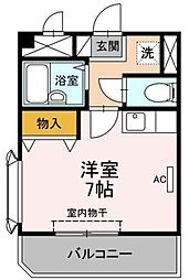レガシィ小杉 4階ワンルームの間取り