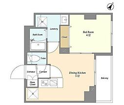 KDXレジデンス町田North 3階1DKの間取り