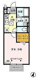 エストモナリエ 1Kの間取図画像