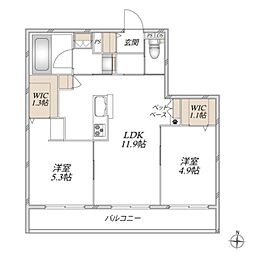 (仮称)千代ケ丘9丁目メゾン 2LDKの間取図画像