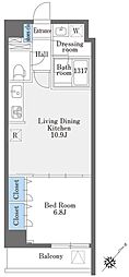 ラドゥセール巣鴨West 1LDKの間取図画像