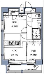 S-RESIDENCE 尾久azure 12階2LDKの間取り