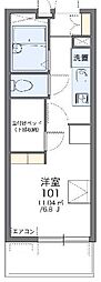 レオパレスハヅキ栄町 1Kの間取図画像