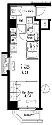 パークアクシス清澄白河 1DKの間取図画像