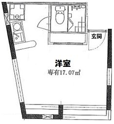 グリフィンドール中野 1階ワンルームの間取り