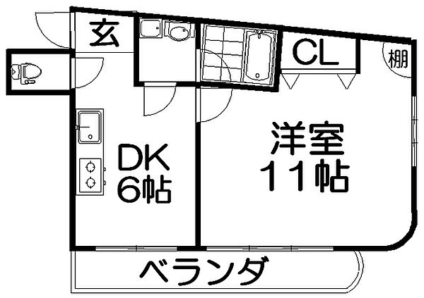 大王ハイツ 203｜大阪府枚方市中宮本町(賃貸マンション1DK・2階・38.91㎡)の写真 その2