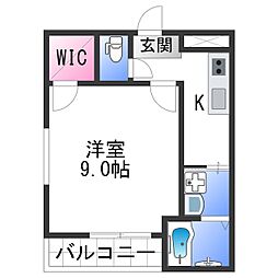 フジパレス吹屋町サウス 1Kの間取図画像