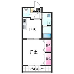 ブエナビスタ貝塚 3階1DKの間取り