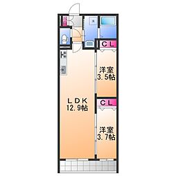 TIO HAVRE 2LDKの間取図画像
