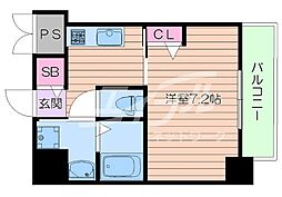プレデアス千里山田 1Kの間取図画像