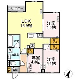 MOCRAFT南小岩 3LDKの間取図画像