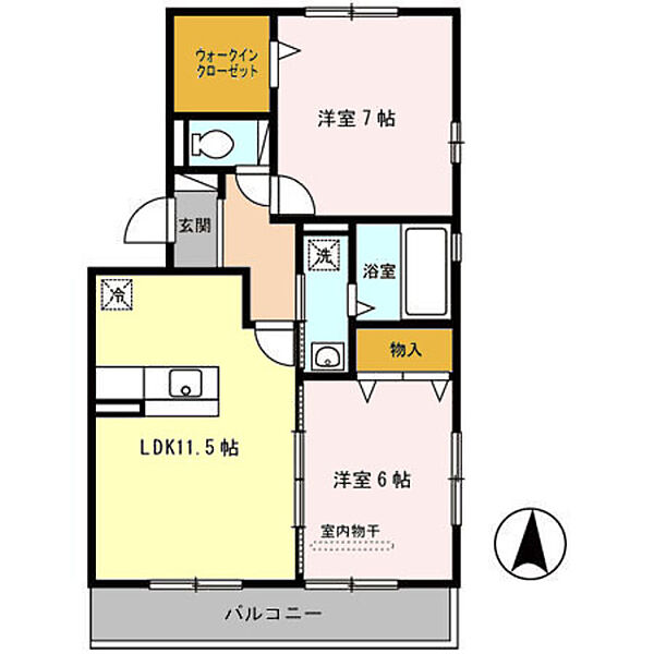 エルピーダ太田 ｜和歌山県和歌山市太田４丁目(賃貸アパート2LDK・3階・58.00㎡)の写真 その2