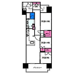 ルネグラン阿倍野松崎町 7階3LDKの間取り