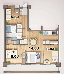 ステラメゾン田端 1階3LDKの間取り