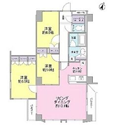 セジュール市ケ尾 3LDKの間取図画像