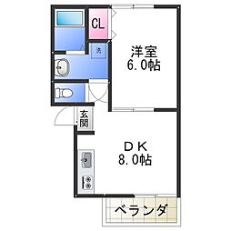 南海線 和歌山市駅 徒歩15分の賃貸アパート 1階1DKの間取り