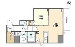 シェフルール新御徒町II 6階1LDKの間取り