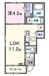 メゾン プロヴァンス 1階1LDKの間取り