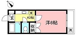 京王線 聖蹟桜ヶ丘駅 徒歩7分の賃貸マンション 1階1Kの間取り
