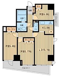 KDXレジデンス千駄木 3階2SLDKの間取り