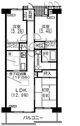 スクエア鷺宮 1階3LDKの間取り