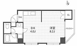 カワノイン ワンルームの間取図画像