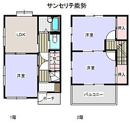 サンセリテ能勢 3DKの間取図画像