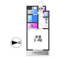 メルディアキューブやえのさと 1Kの間取図画像