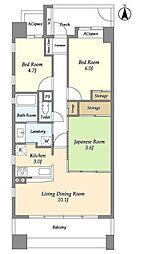 ネクス川口 4階3LDKの間取り