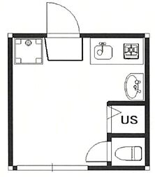 シエスタヒルズ 2階ワンルームの間取り