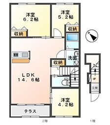 EXCEL・I弐番館 3LDKの間取図画像
