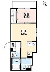 アーバンレジデンス NII 1階1LDKの間取り