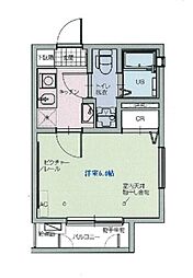 ルクール氷川台 1Kの間取図画像