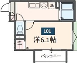 MELDIA上溝3 1Kの間取図画像