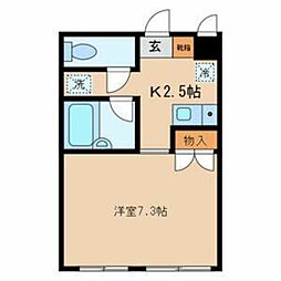 エトワール竹の塚 1階1Kの間取り