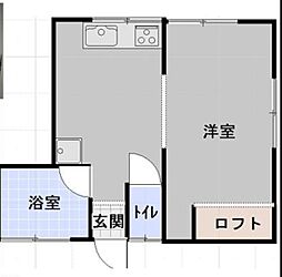大谷口北町戸建 1DKの間取り